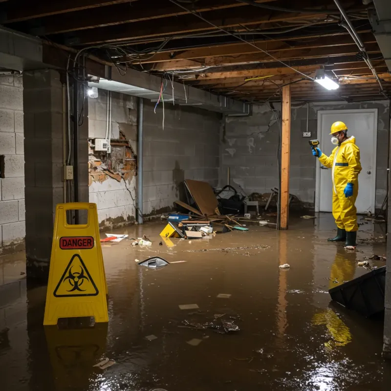 Flooded Basement Electrical Hazard in Euclid, OH Property